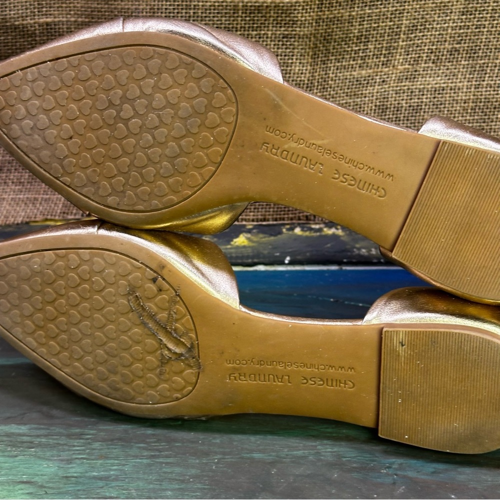 Chinese Laundry‎  rose  gold pointed toe slip on ballet flats shoes size 9 - Picture 10 of 10